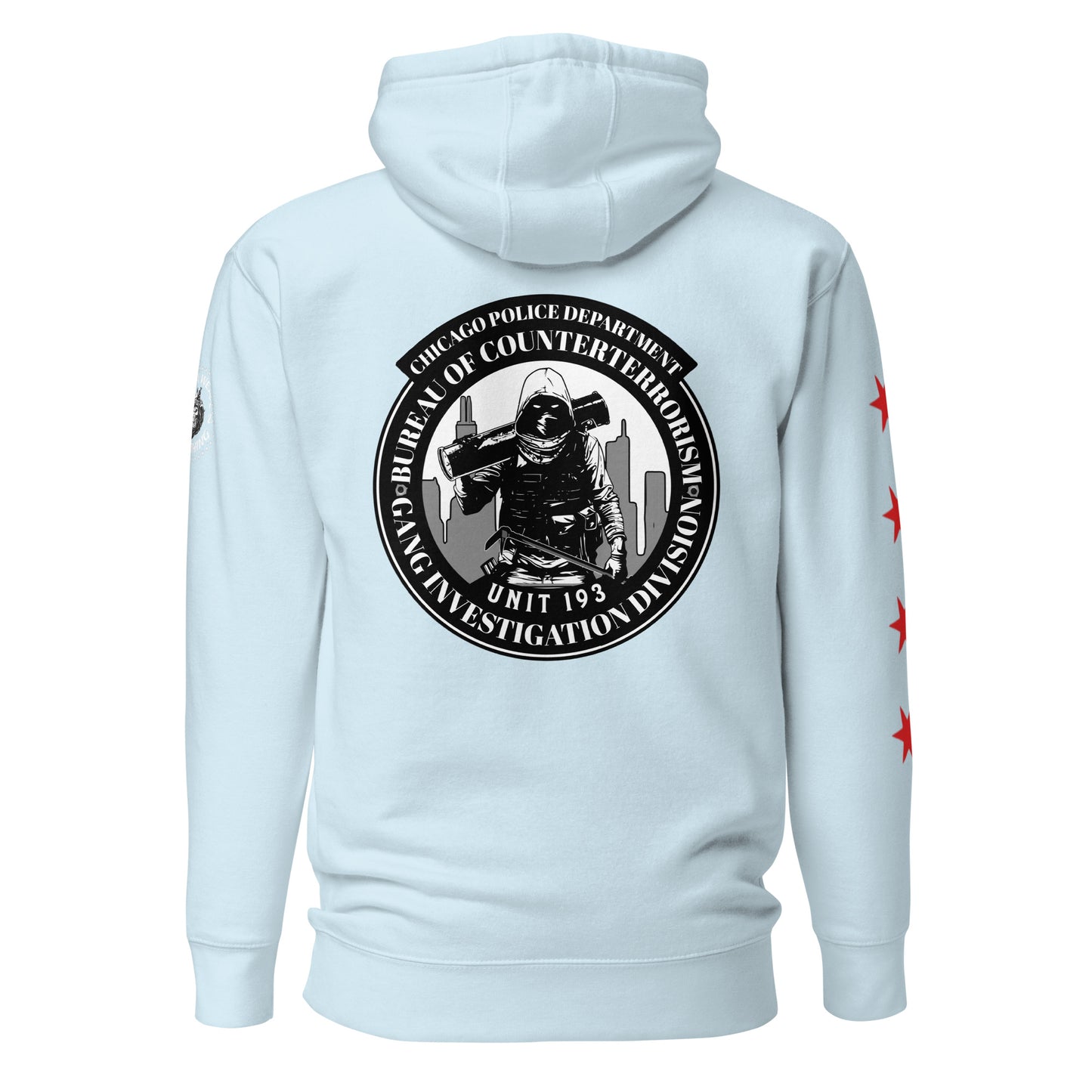 Unit 193 - Chicago Police Department - CPD BCT GID Hoodie Hoody Sweatshirt (Back Image)