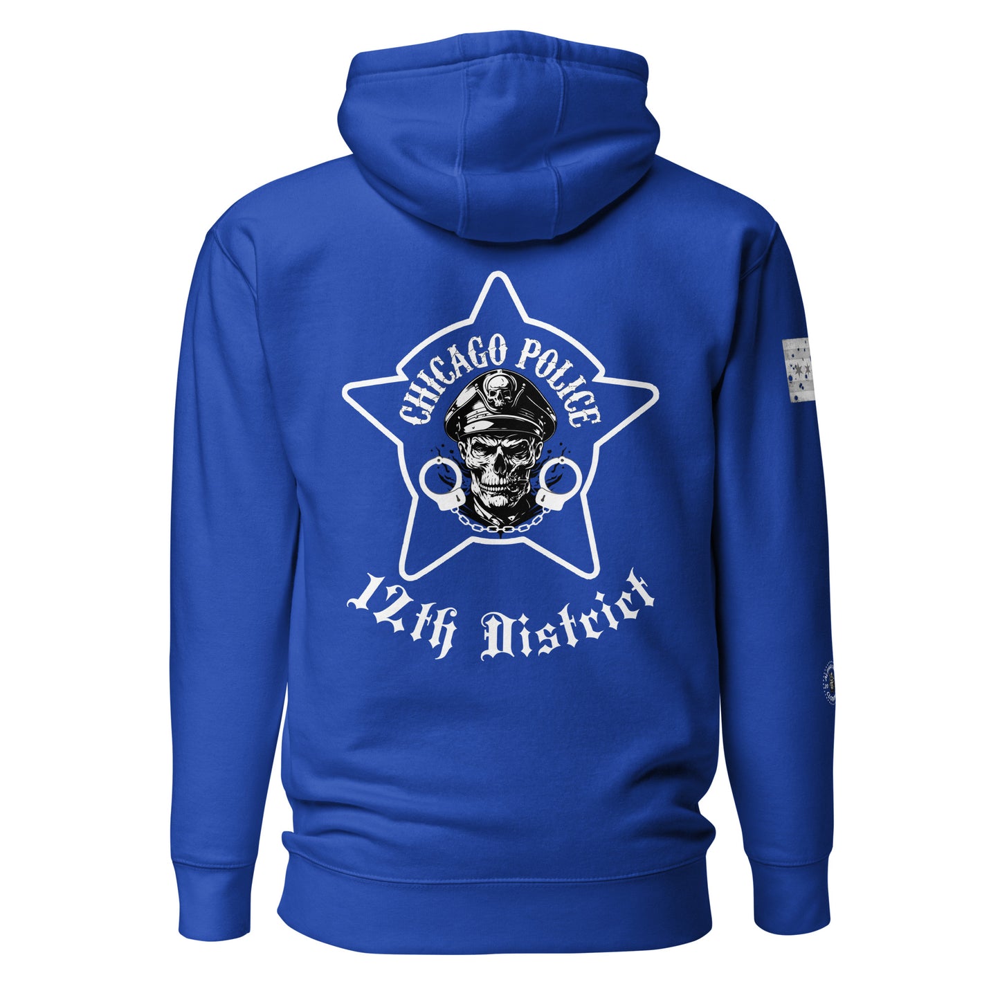 District 012 - Near West: Chicago Police CPD Biker Inspired Hoodie by Alpha Wear