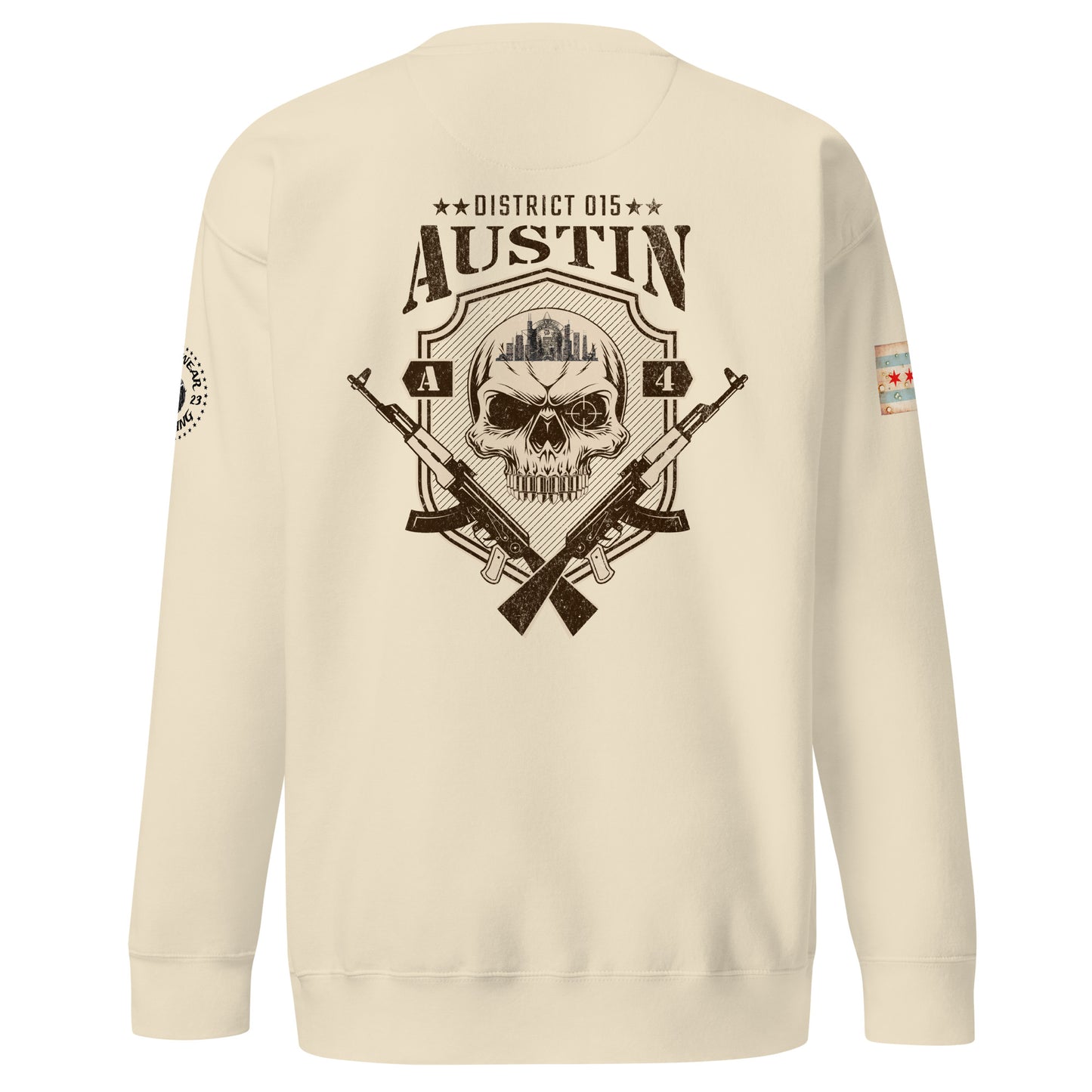 District 015 - Chicago Police 015th District Austin “Sniper Skull” Crewneck Sweatshirt by Alpha Wear