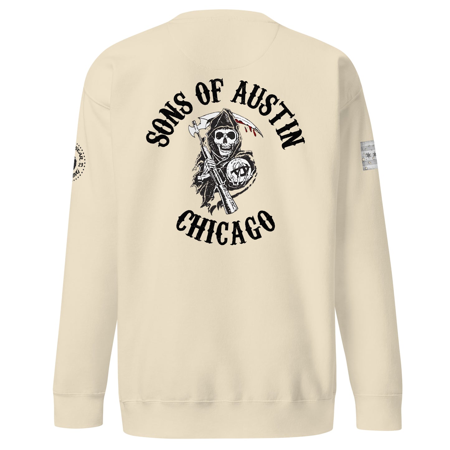 District 015 - Chicago Police 015th District Austin Sons of Anarchy Crewneck Sweatshirt by Alpha Wear