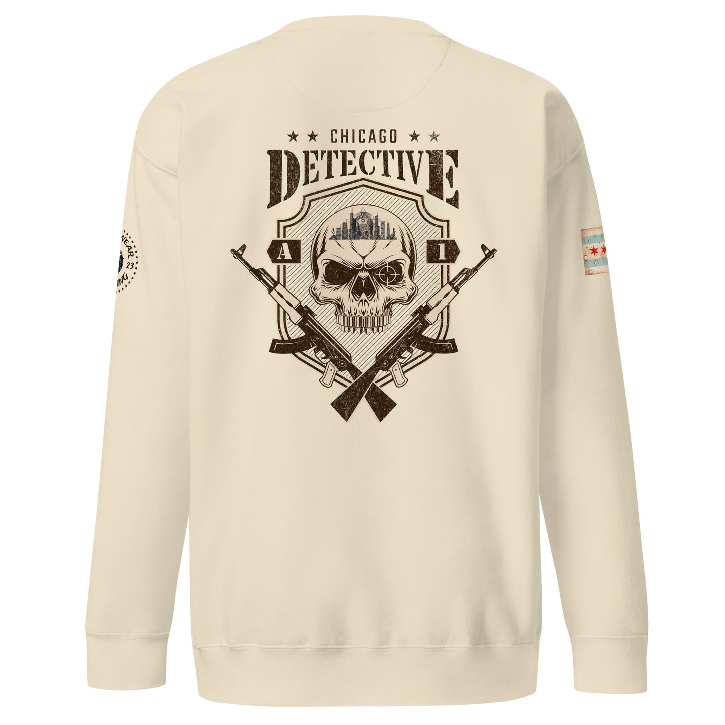 Area 1 - Chicago Police Detective Division Area 1 “Sniper Skull” Crewneck Sweatshirt by Alpha Wear