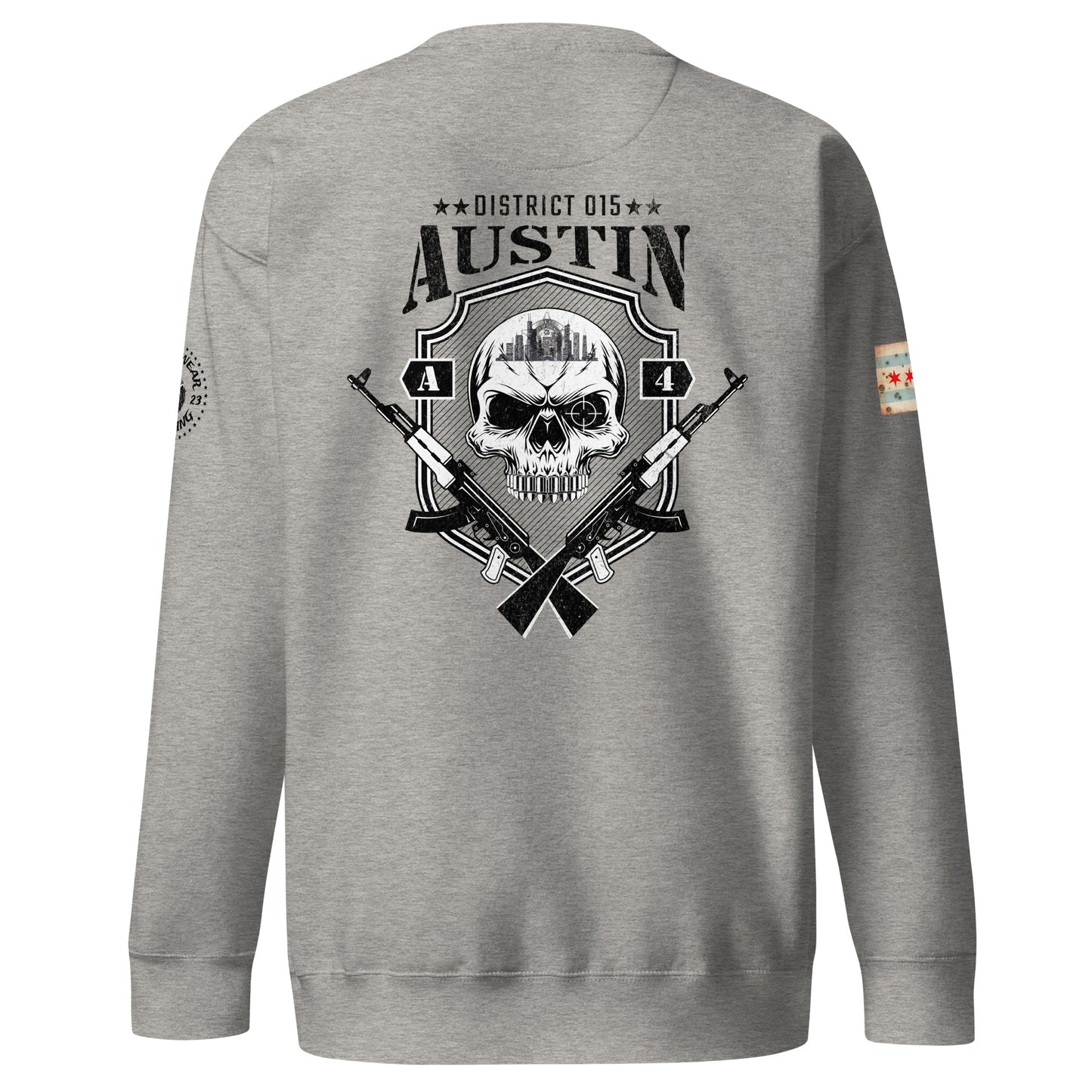 District 015 - Chicago Police 015th District Austin “Sniper Skull” Crewneck Sweatshirt by Alpha Wear