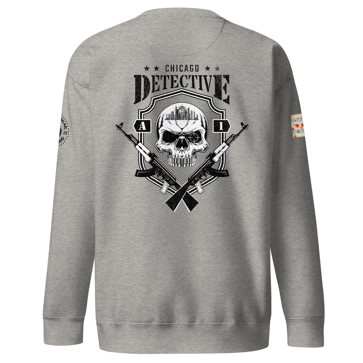 Area 1 - Chicago Police Detective Division Area 1 “Sniper Skull” Crewneck Sweatshirt by Alpha Wear