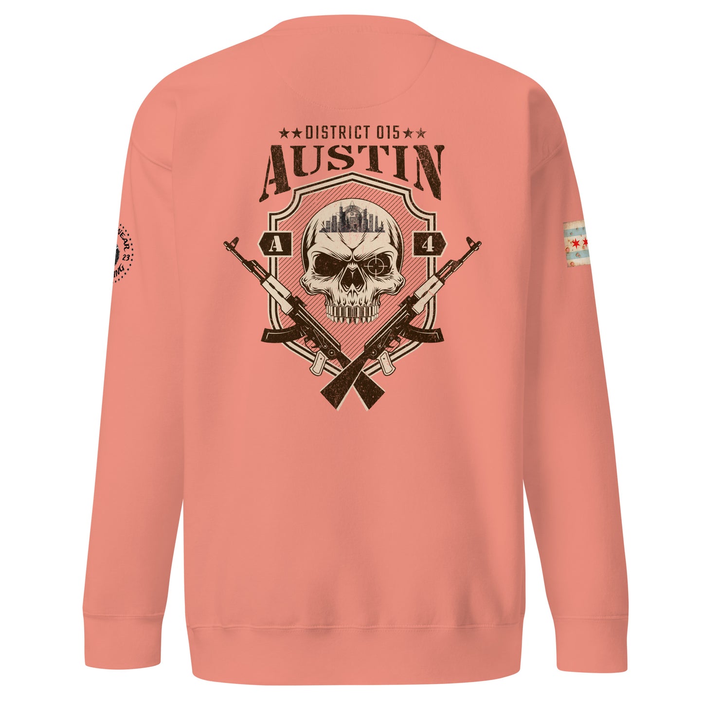 District 015 - Chicago Police 015th District Austin “Sniper Skull” Crewneck Sweatshirt by Alpha Wear