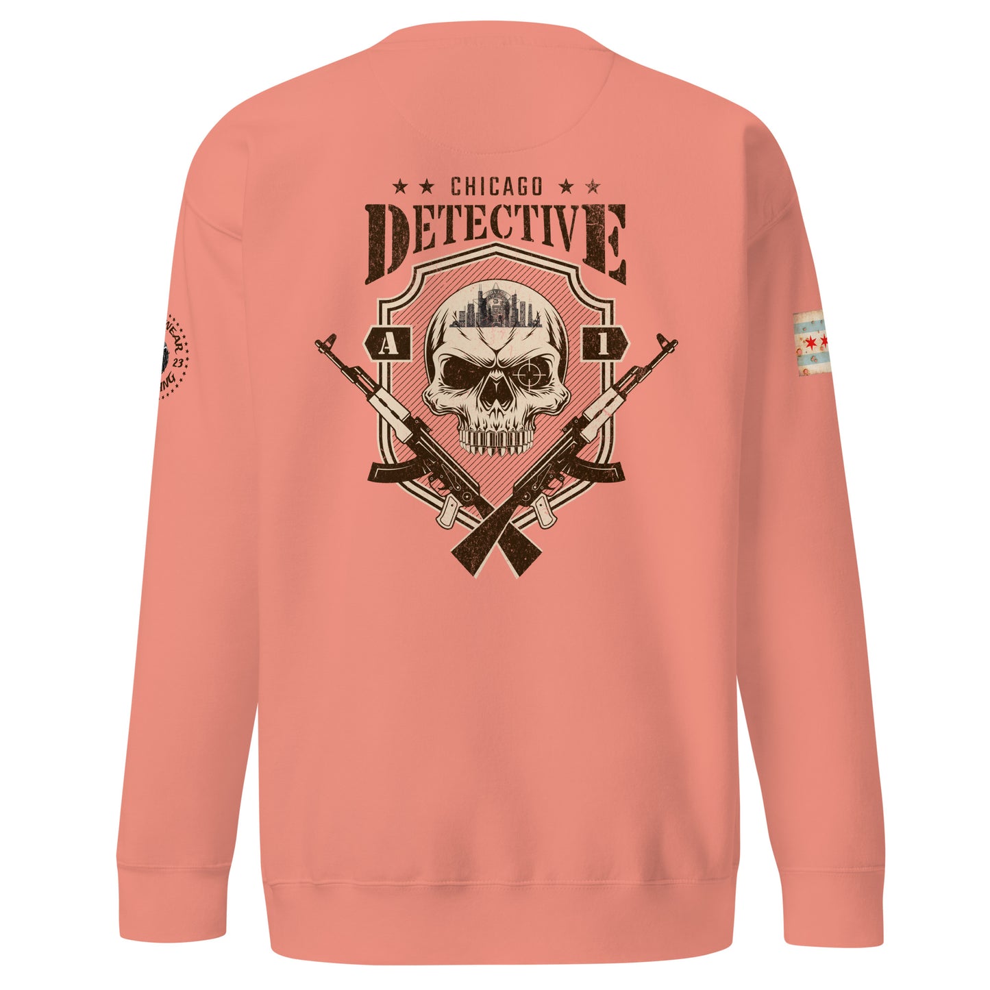 Area 1 - Chicago Police Detective Division Area 1 “Sniper Skull” Crewneck Sweatshirt by Alpha Wear