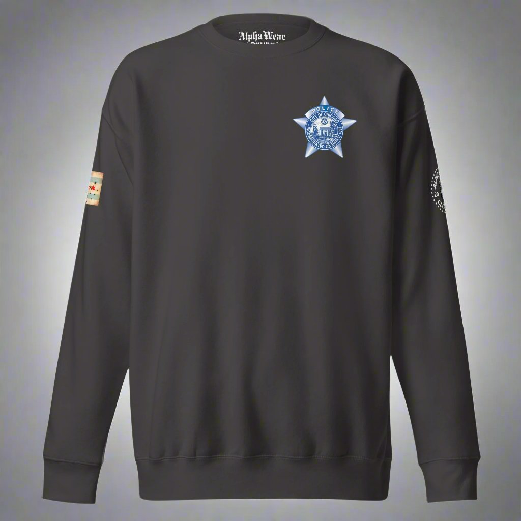 Area 3 - Chicago Police Detective Division Area 3 Sopranos Inspired Crewneck Sweatshirt By Alpha Wear