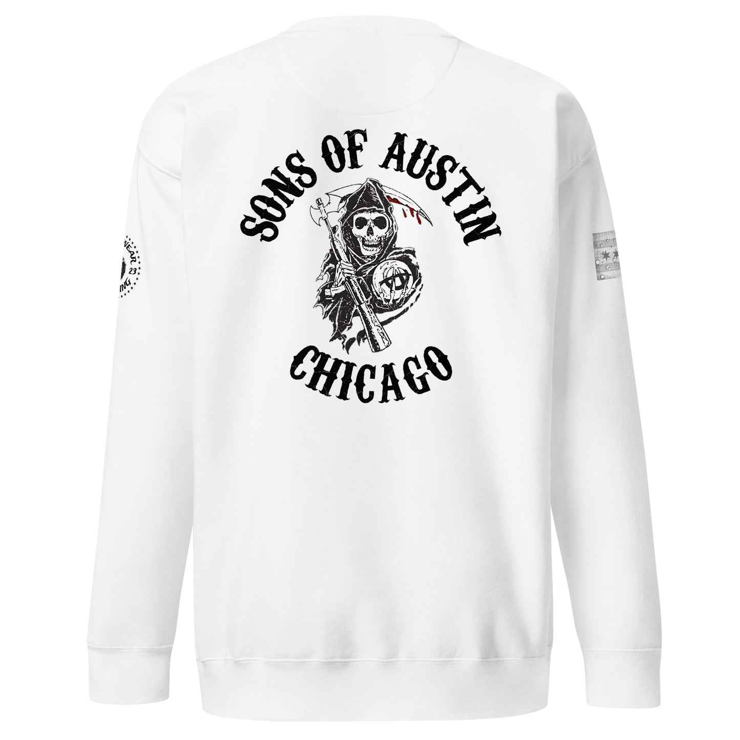 District 015 - Chicago Police 015th District Austin Sons of Anarchy Crewneck Sweatshirt by Alpha Wear