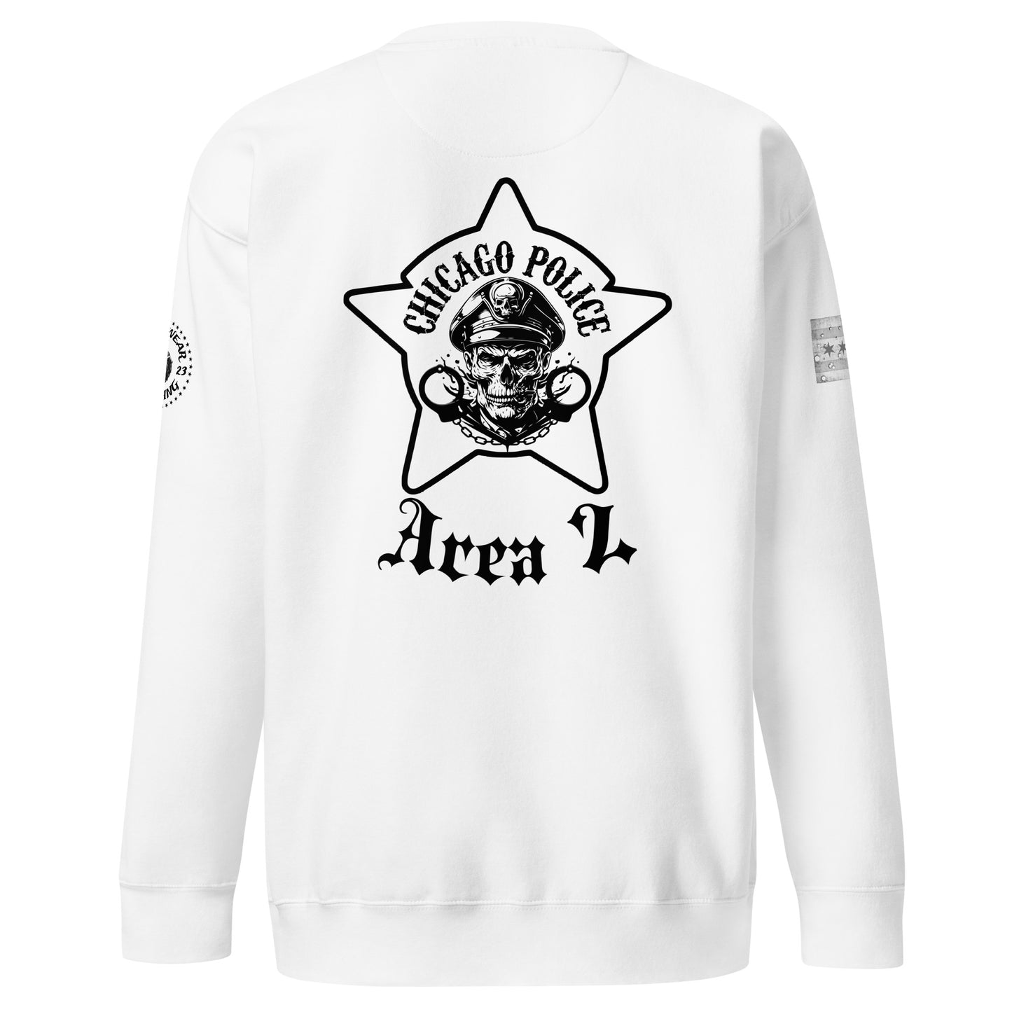 Area 2 - Chicago Police Detective Division Area 2 Biker Inspired Crewneck Sweatshirt By Alpha Wear