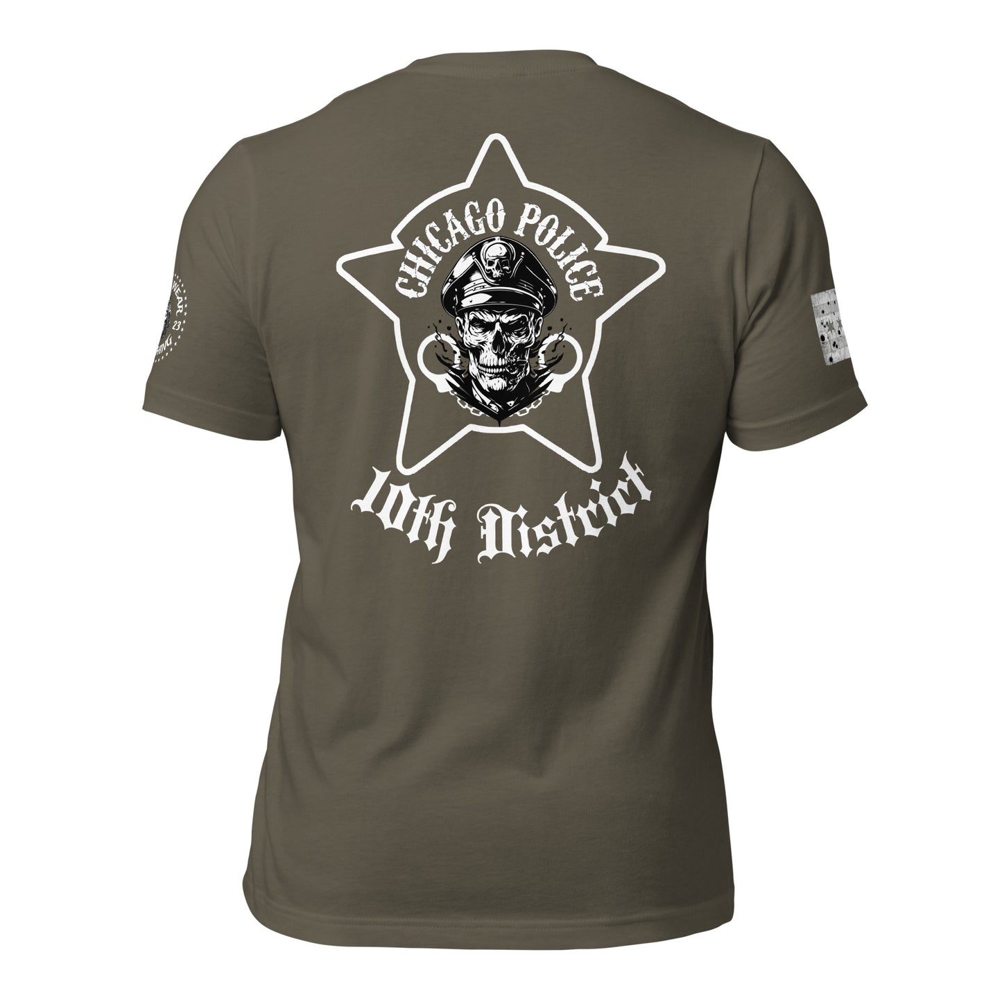 District 010 - Chicago Police 010th District Marquette Ogden - CPD Biker Inspired Tee Shirt