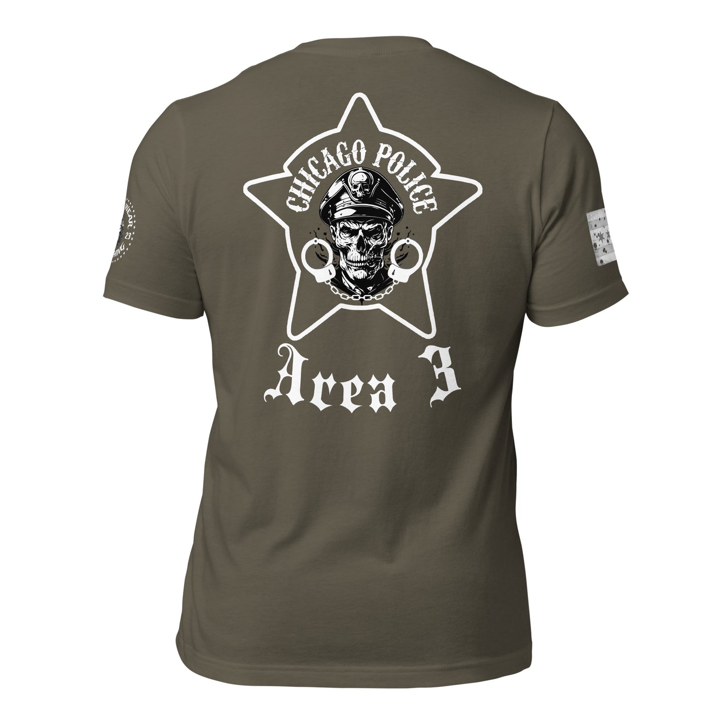 Area 3 - Chicago Police Area 3 Detective Division - CPD Biker Inspired T-Shirt