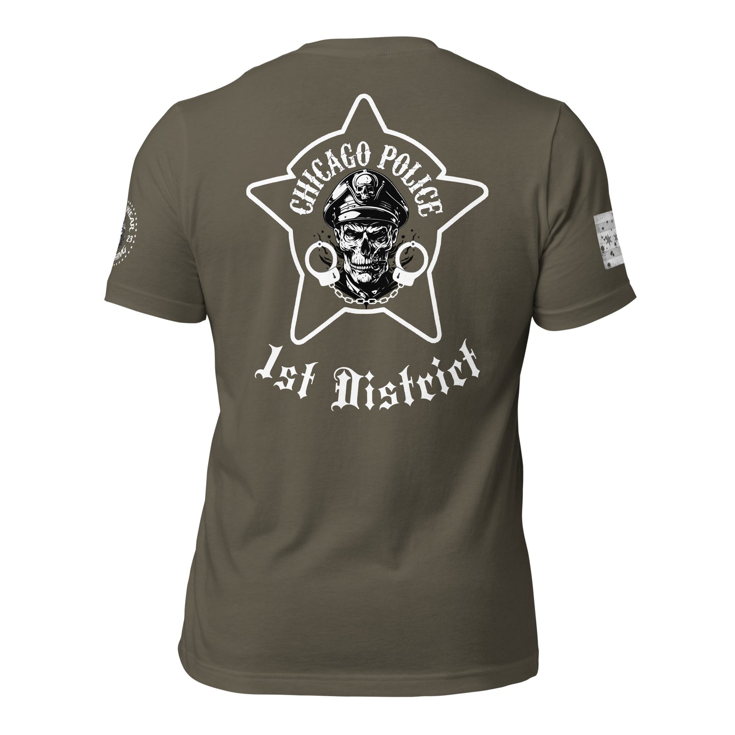 District 001 - Central: Chicago Police 001st District Central Chicago - CPD Biker Inspired Tee Shirt