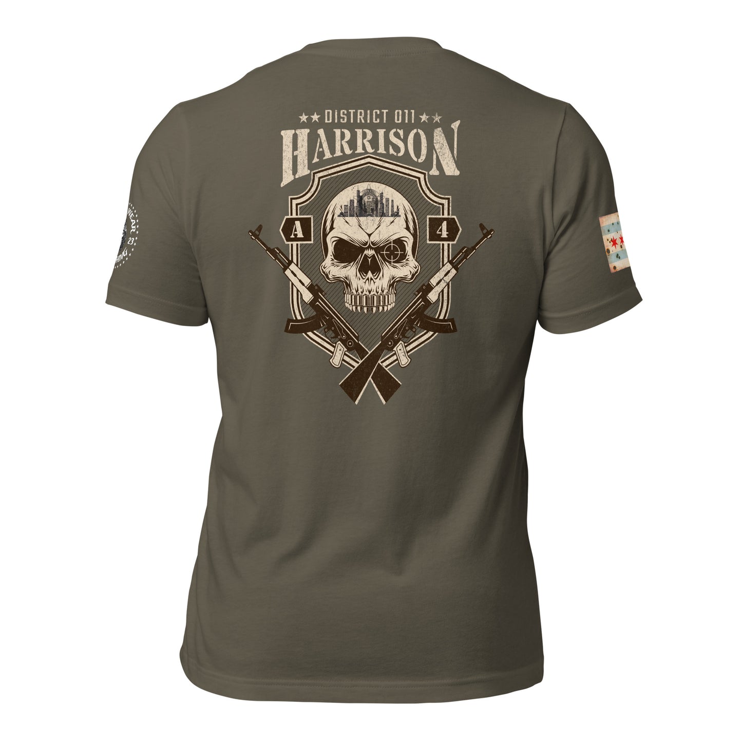 District 011 - Chicago Police 011th District Harrison “Sniper Skull” T-Shirt by Alpha Wear