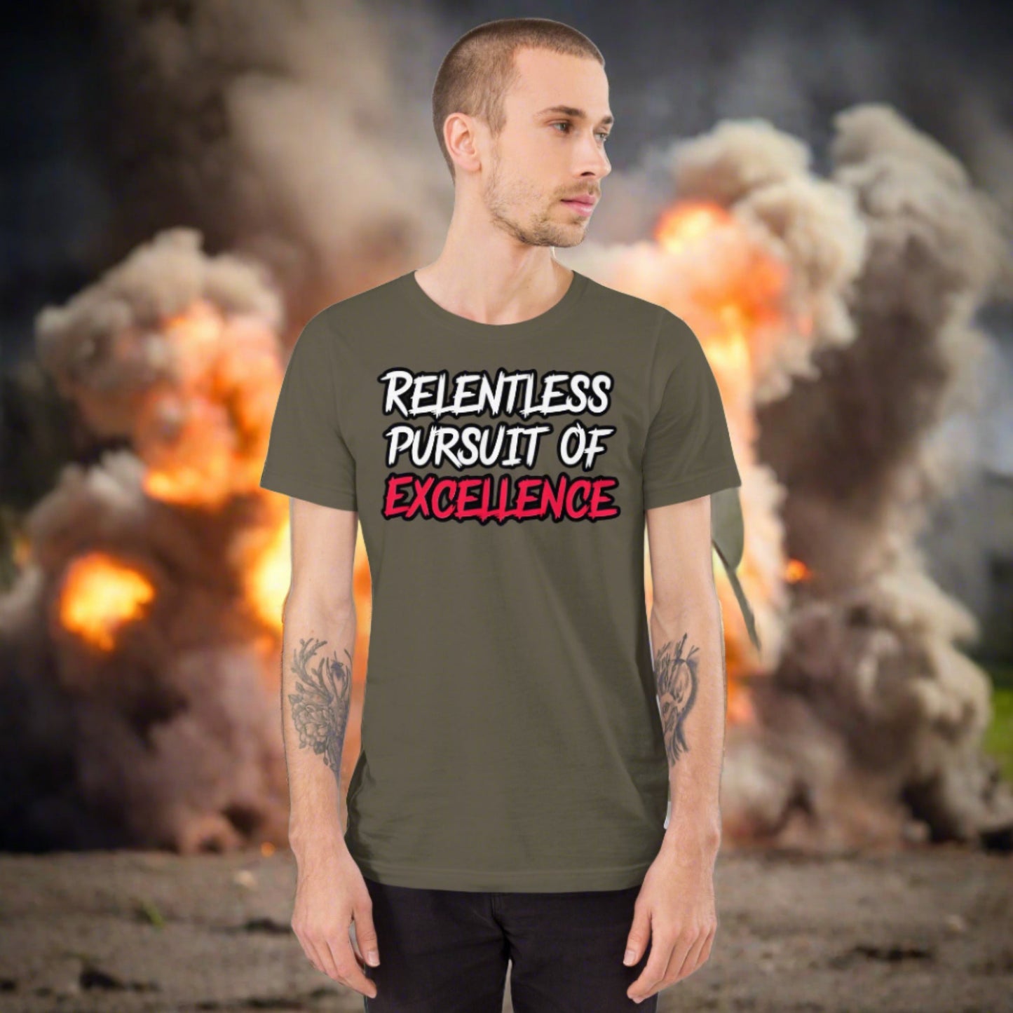 Relentless Pursuit of Excellence Tee Shirt by Alpha Wear Clothing