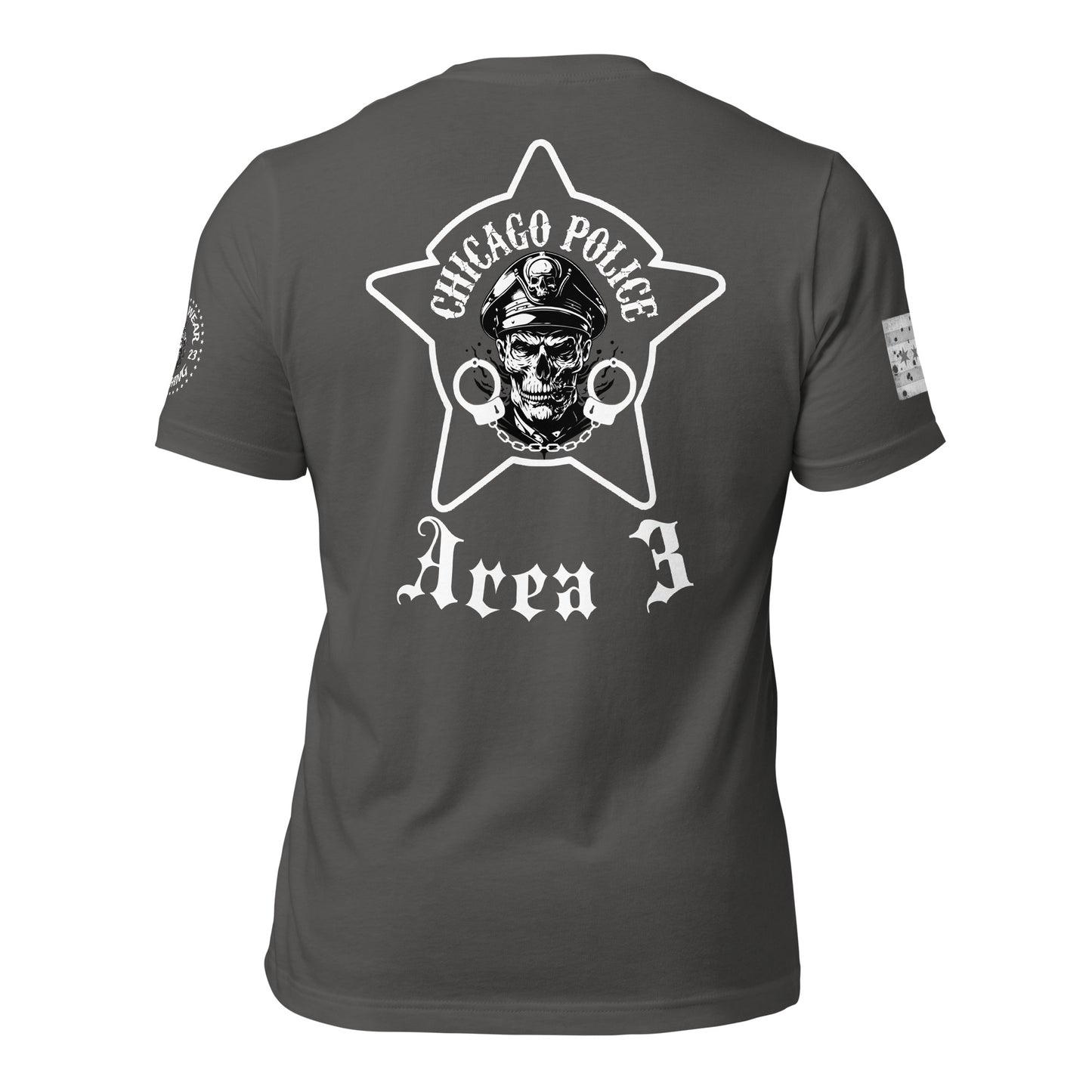 Area 3 - Chicago Police Area 3 Detective Division - CPD Biker Inspired T-Shirt