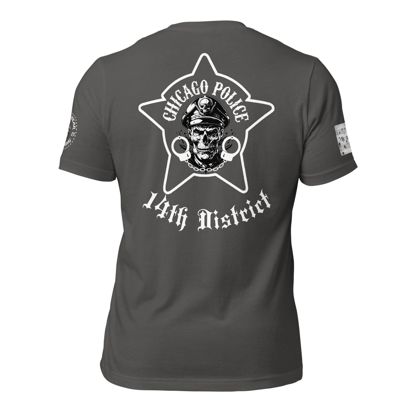 District 014 - Shakespeare: Chicago Police District - CPD Biker Inspired T-Shirt