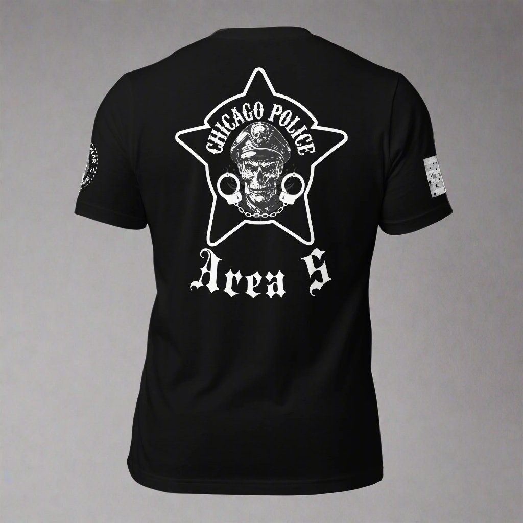 Area 5 - Chicago Police Detective Division - CPD Biker Inspired T-Shirt