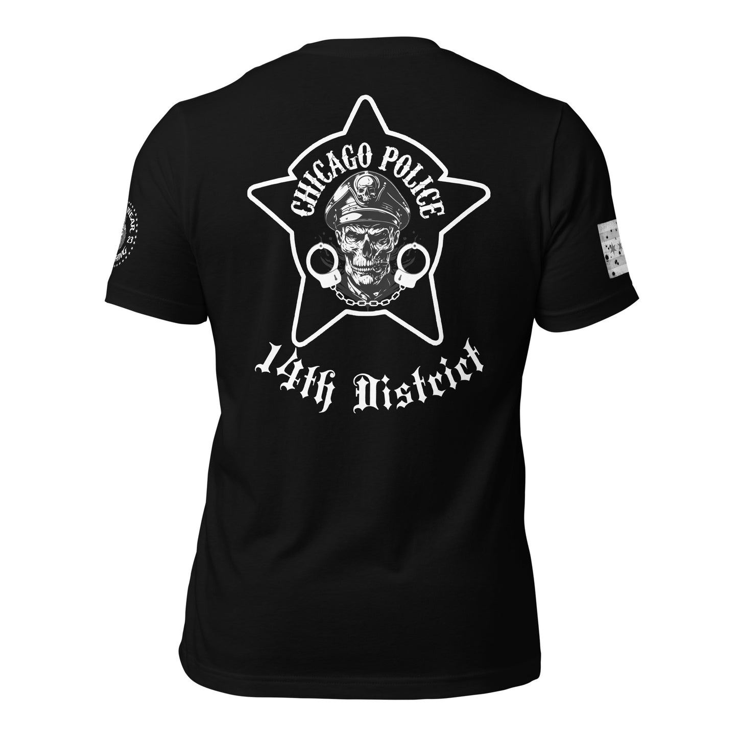 District 014 - Shakespeare: Chicago Police District - CPD Biker Inspired T-Shirt