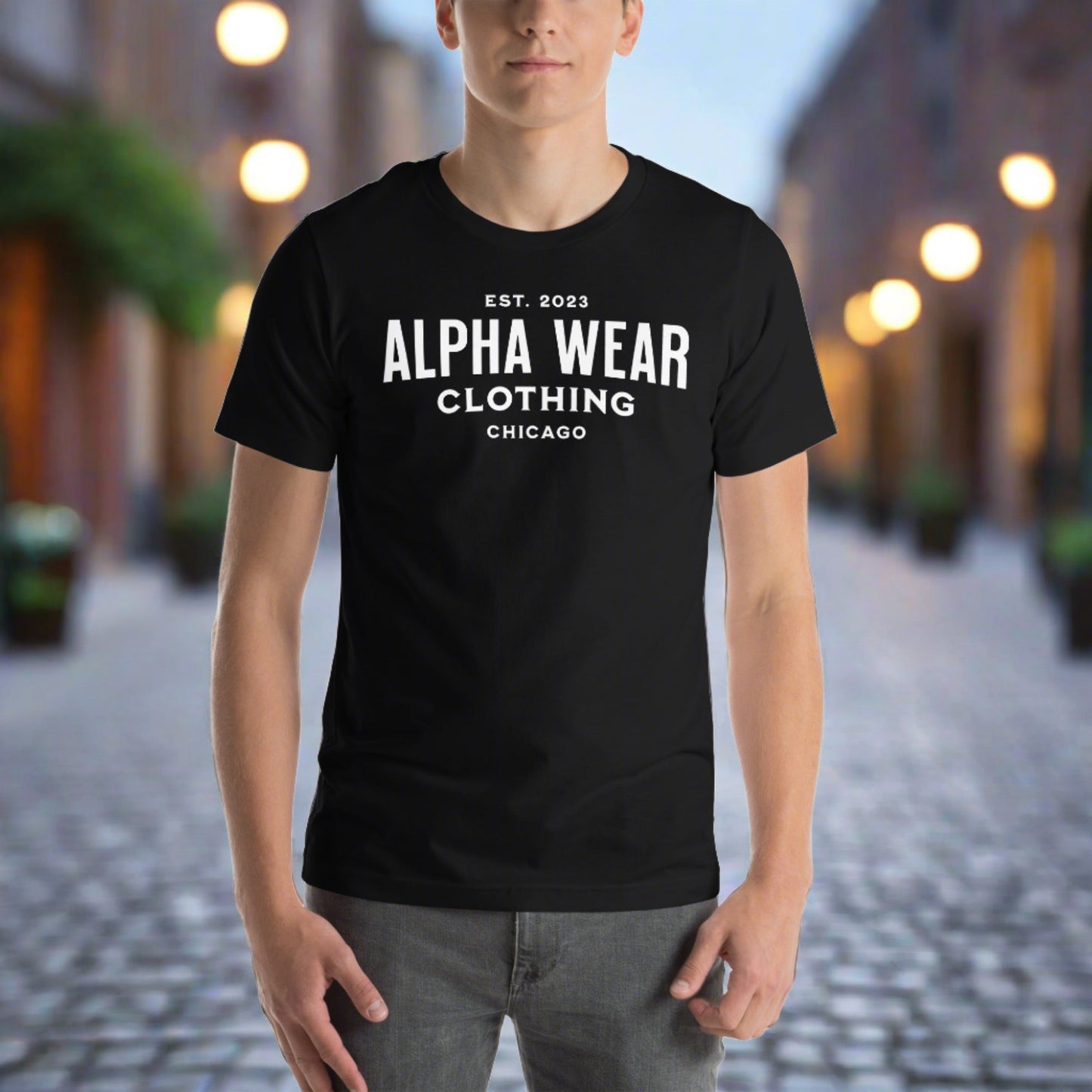 Alpha Wear Clothing Men's Classic Logo Tee - Premium Quality Comfort Fit Shirt for Everyday Wear