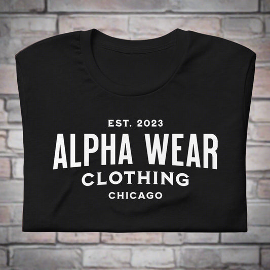 Alpha Wear Clothing Men's Classic Logo Tee - Premium Quality Comfort Fit Shirt for Everyday Wear