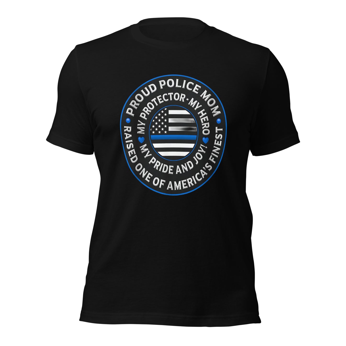 Proud Police Mom - Mother's Day Tee Shirt (Front Logo)