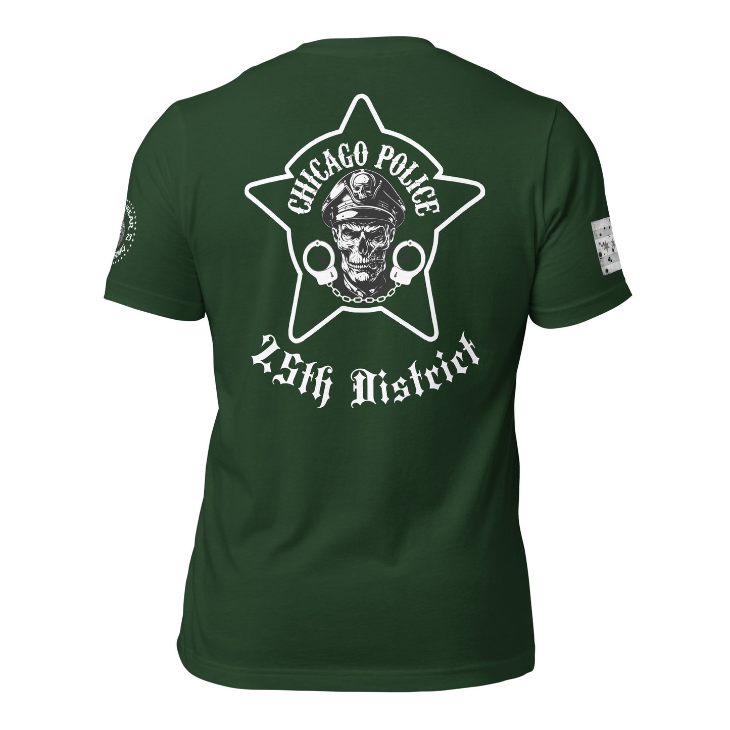 District 025 - Chicago Police 25th District Grand Central - CPD Biker Inspired Tee Shirt