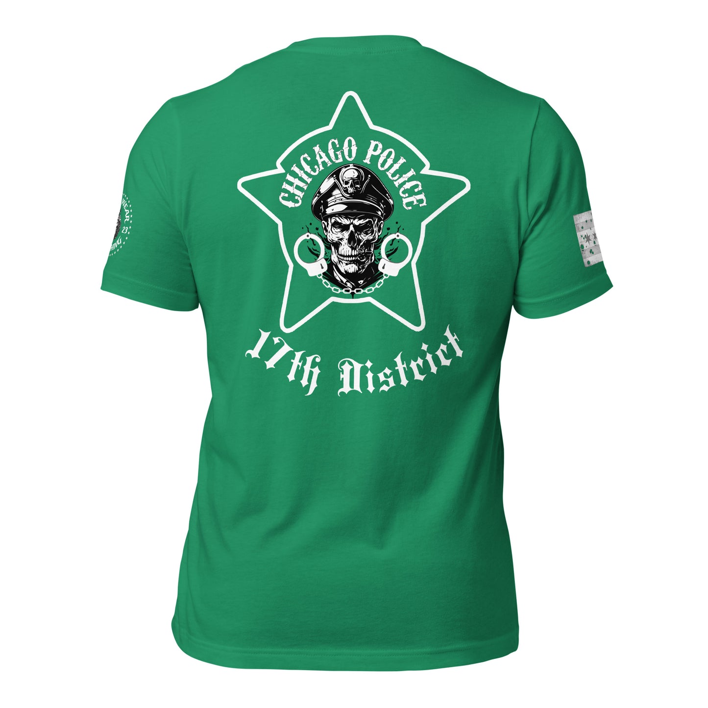 District 017 - Chicago Police 17th District Albany Park - CPD Biker Inspired Tee Shirt