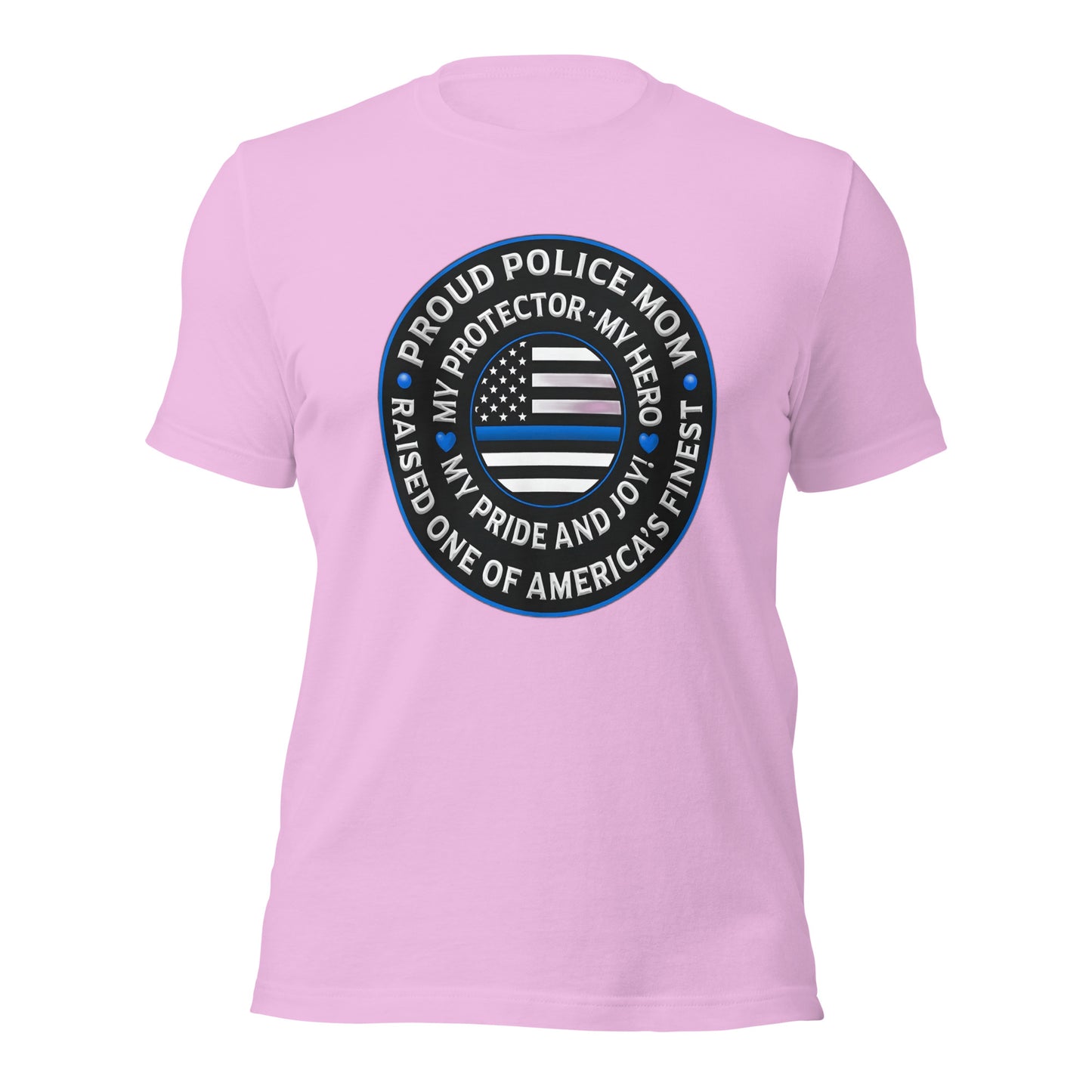 Proud Police Mom - Mother's Day Tee Shirt (Front Logo)