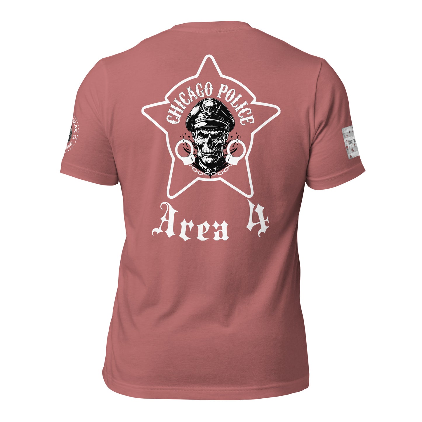 Area 4 - Chicago Police Area 4 Detective Division - CPD Biker Inspired T-Shirt