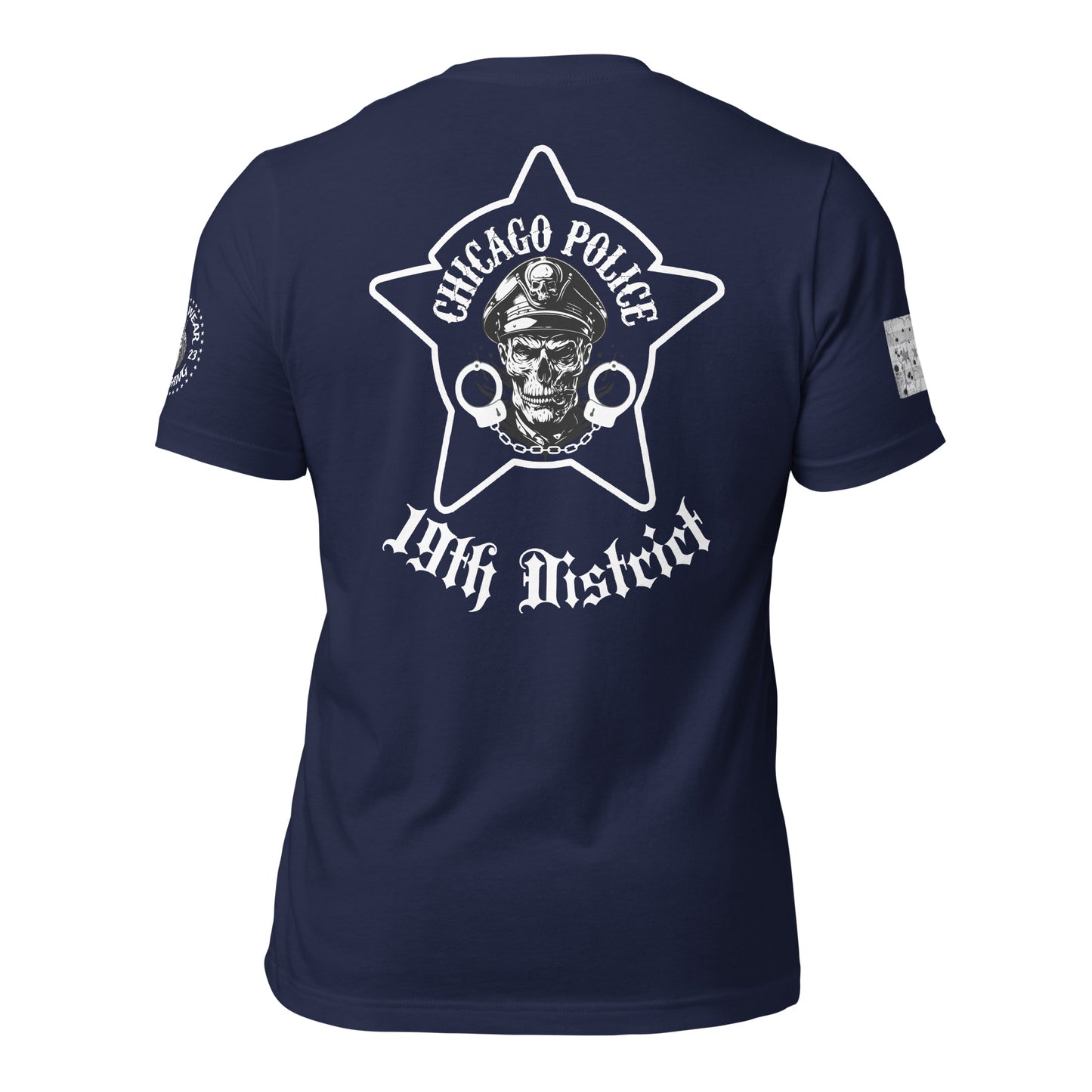 District 019 - Chicago Police 019th District Town Hall - CPD Biker Inspired T-Shirt