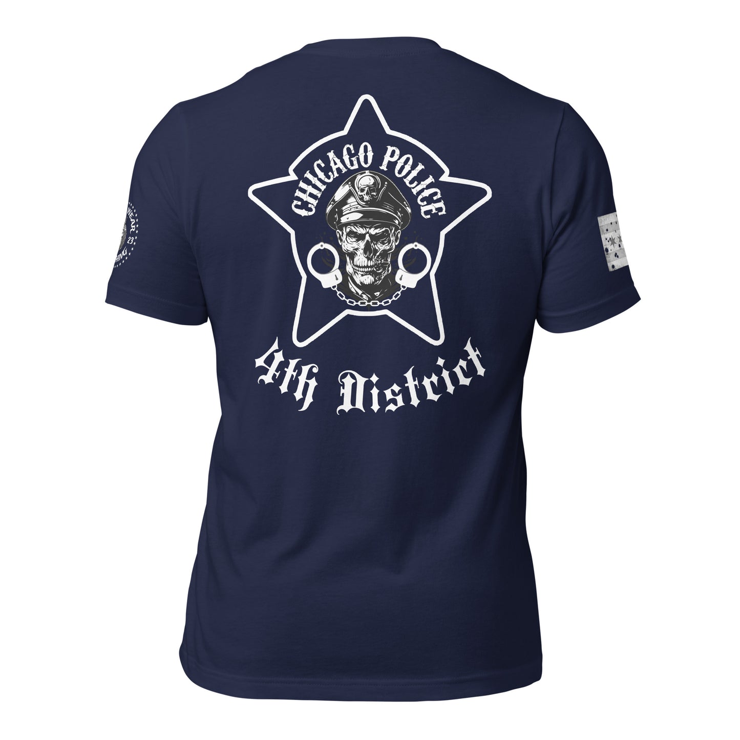 District 004 - South Chicago: Police 004th District South Chicago - CPD Biker Inspired Tee Shirt