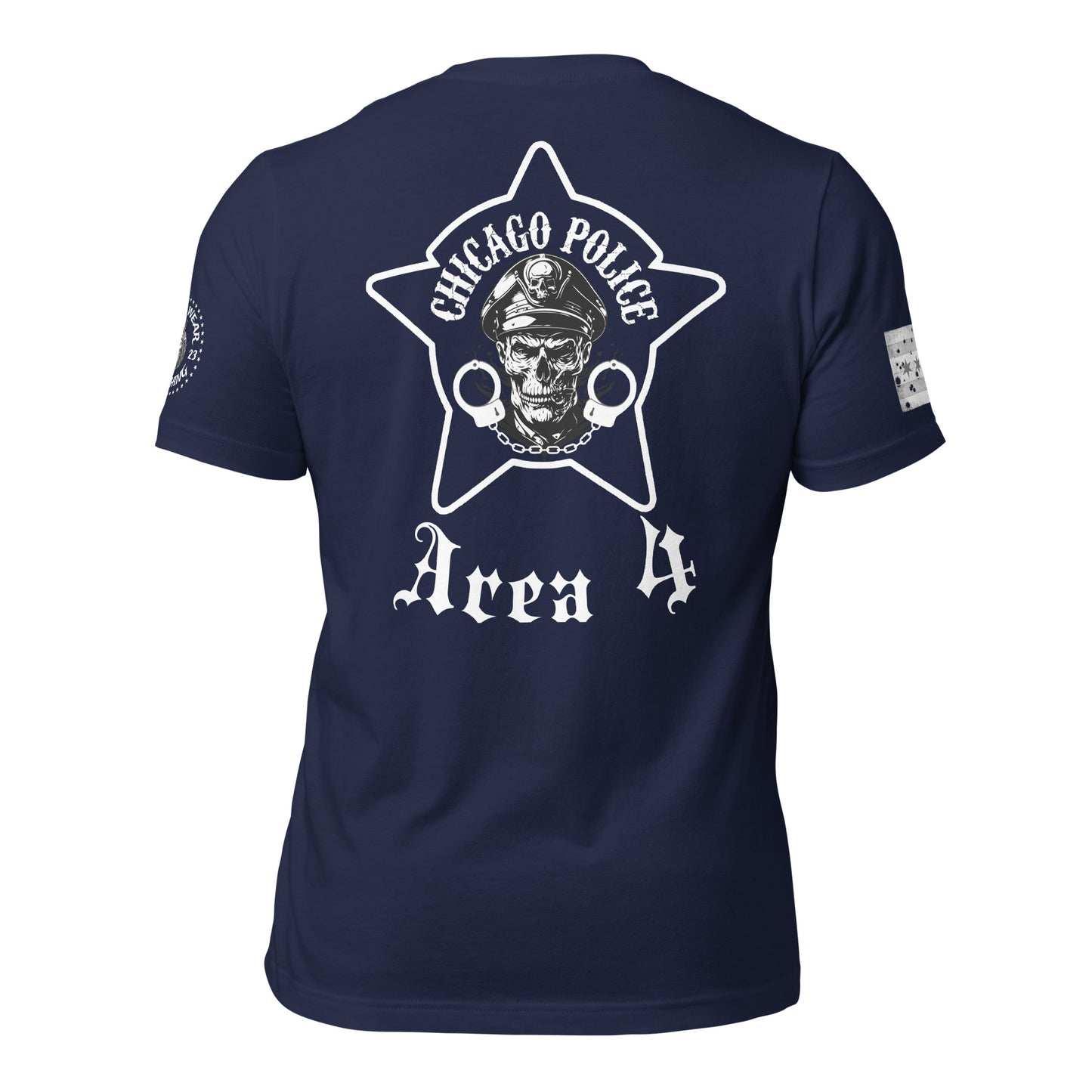 Area 4 - Chicago Police Area 4 Detective Division - CPD Biker Inspired T-Shirt