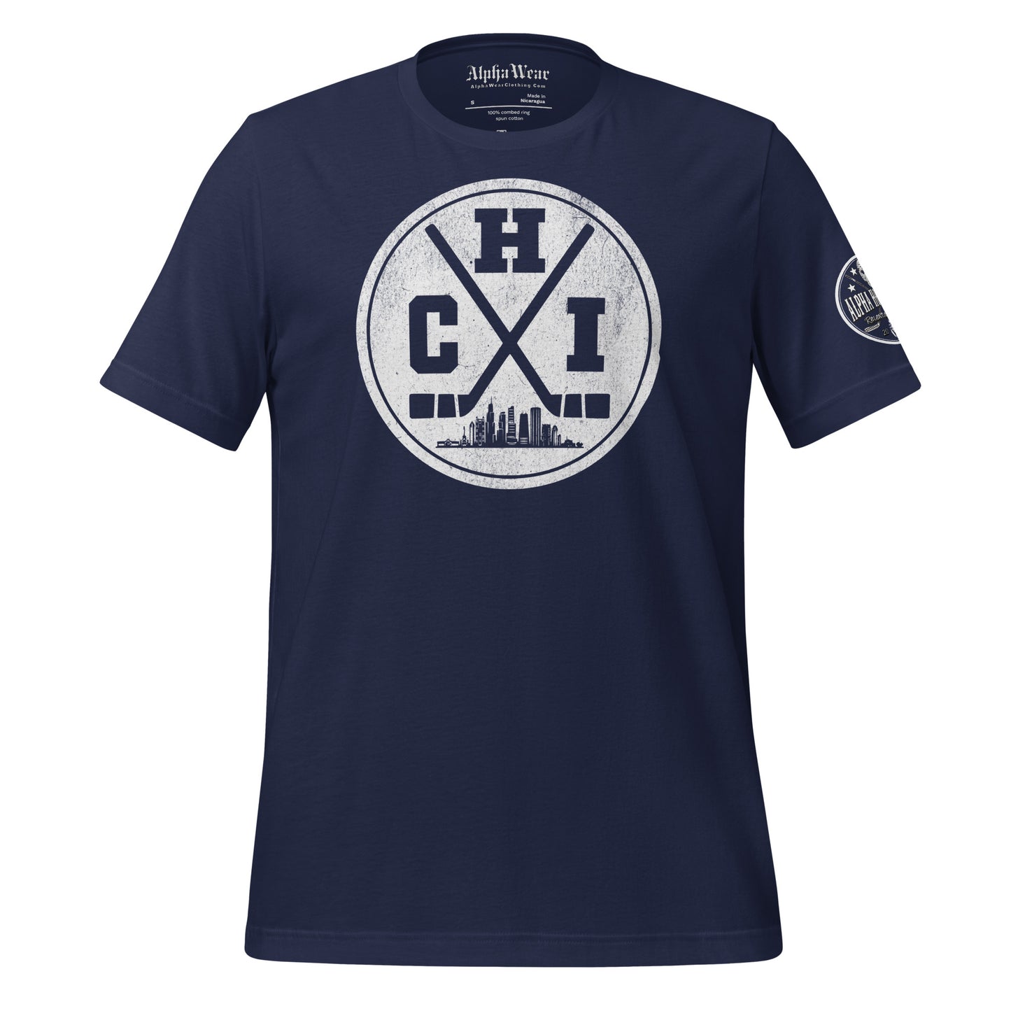 Chicago Hockey Logo Unisex T-Shirt by Alpha Hockey Club