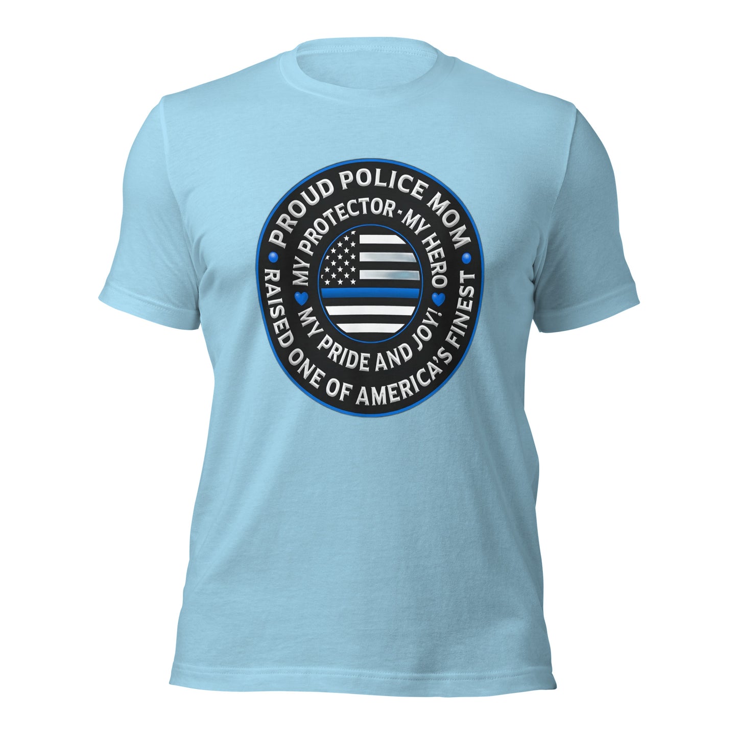 Proud Police Mom - Mother's Day Tee Shirt (Front Logo)