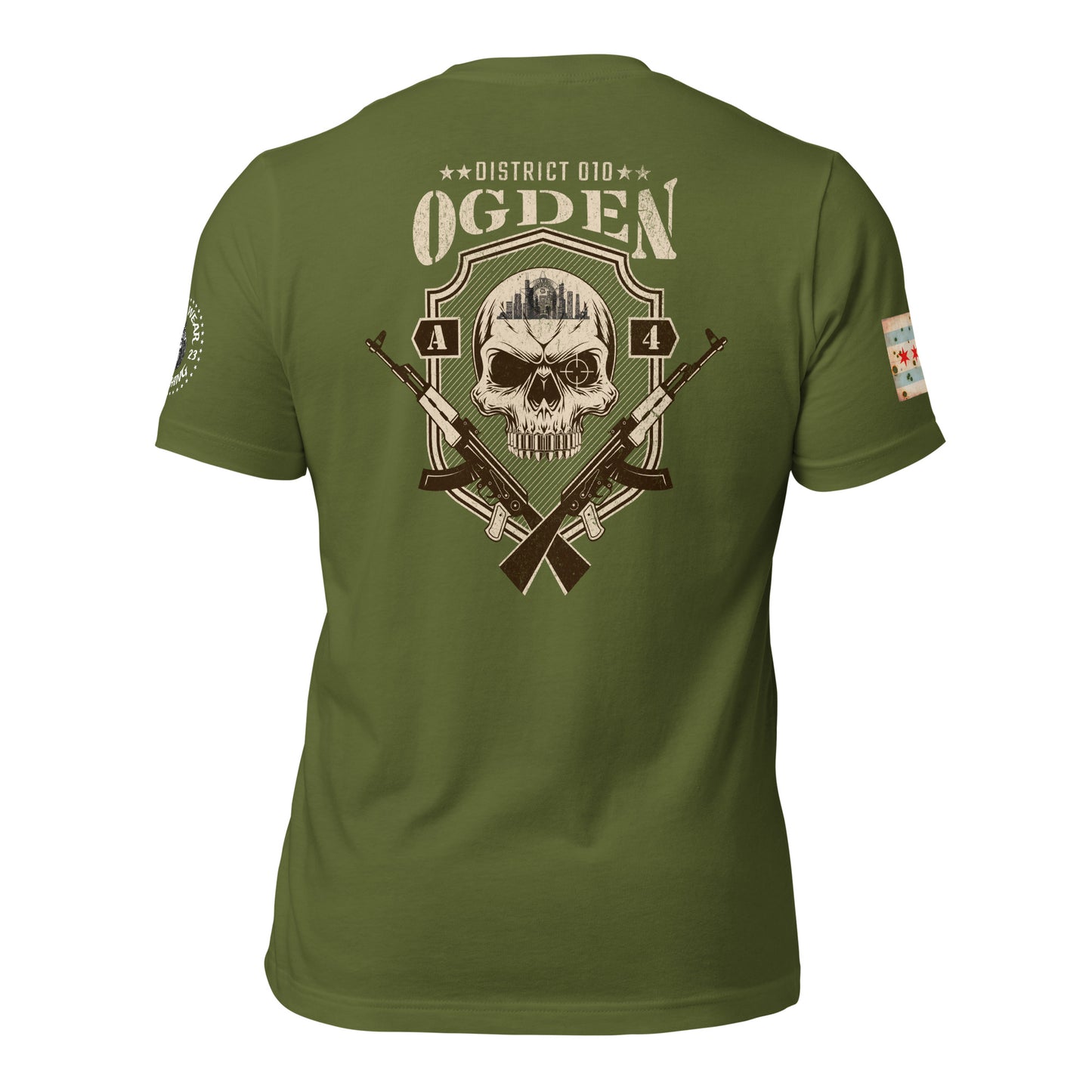 District 010 - Chicago Police 010th District Ogden “Sniper Skull” T-Shirt by Alpha Wear