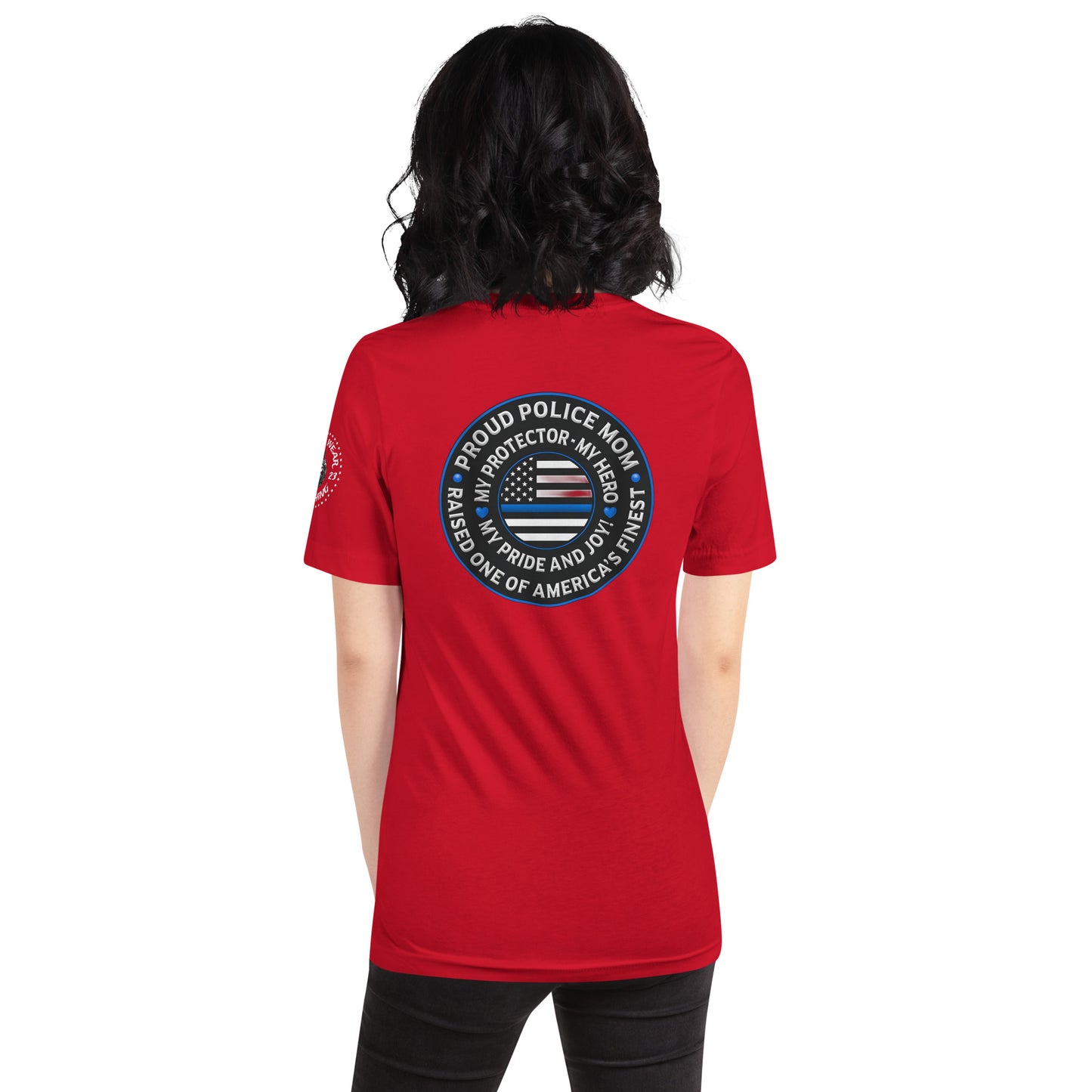 Proud Police Mom - Mother's Day Tee Shirt (Back Logo)