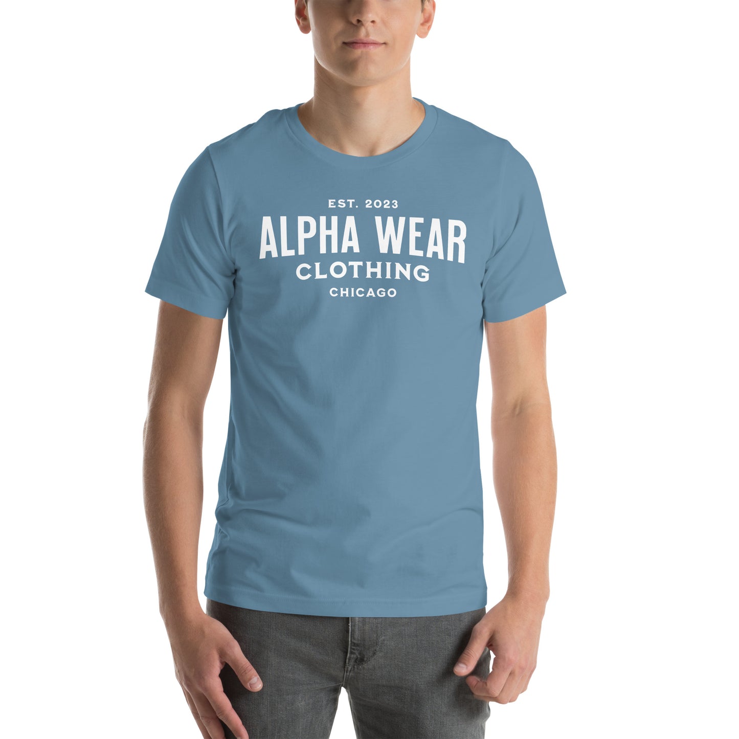 Alpha Wear Clothing Men's Classic Logo Tee - Premium Quality Comfort Fit Shirt for Everyday Wear