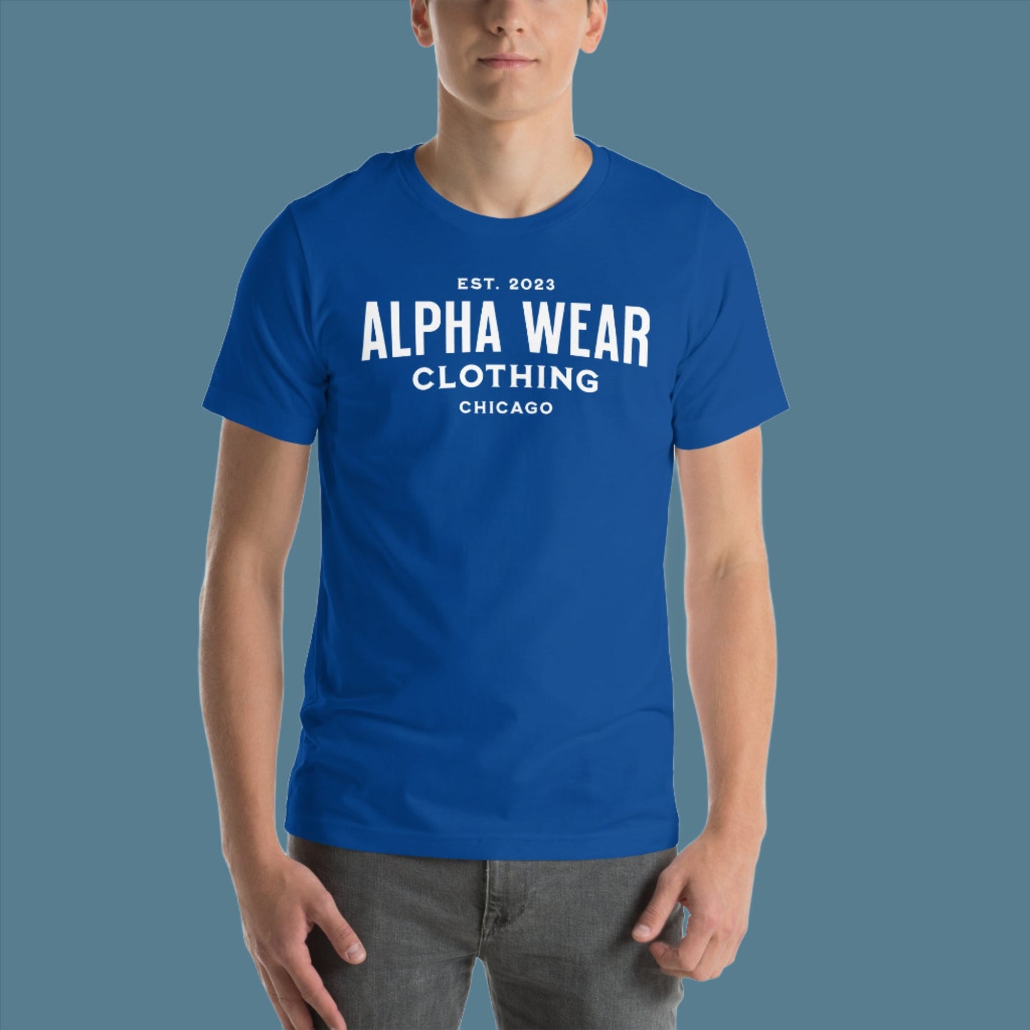 Alpha Wear Clothing Men's Classic Logo Tee - Premium Quality Comfort Fit Shirt for Everyday Wear