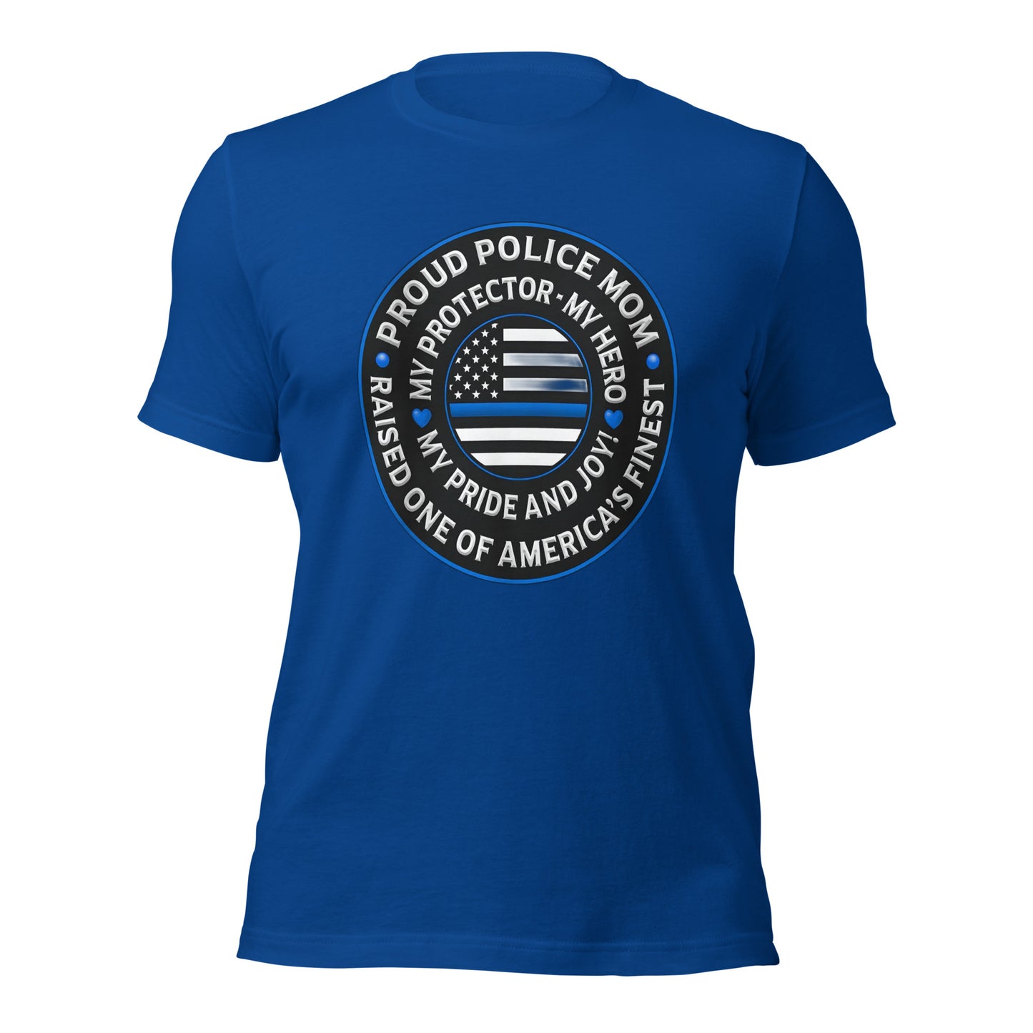 Proud Police Mom - Mother's Day Tee Shirt (Front Logo)