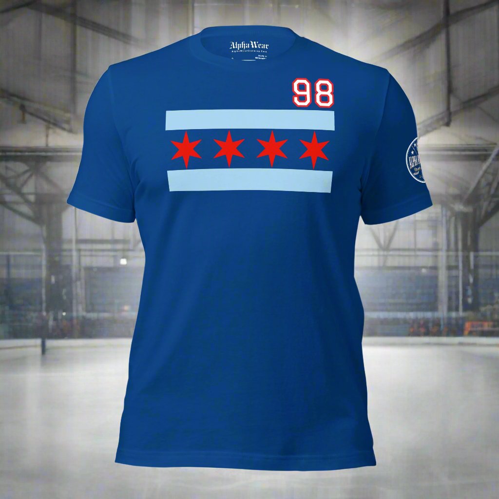 Chicago Hockey Club Customizable Chicago Flag T-Shirt by Alpha Hockey Club