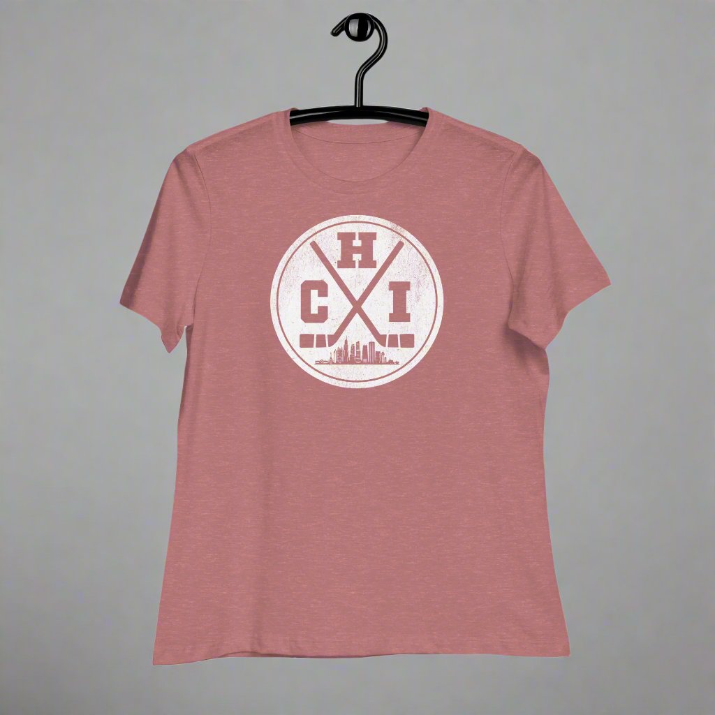 Chicago Hockey Logo Women's Relaxed T-Shirt by Alpha Hockey Club